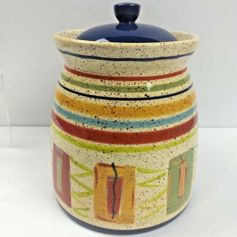 Pfaltzgraff SEDONA Large 9" Canister w/Lid Painted